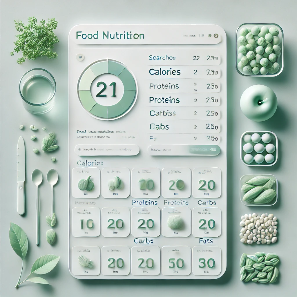 음식 영양 정보 검색기(영어로 검색해주세요) 1 음식 영양 정보 검색기