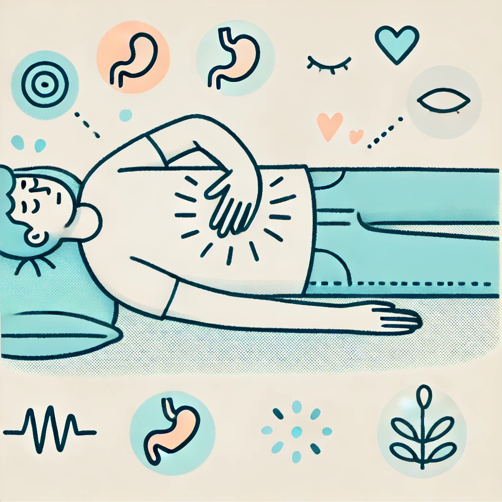 배꼽 위쪽 꿀렁거림