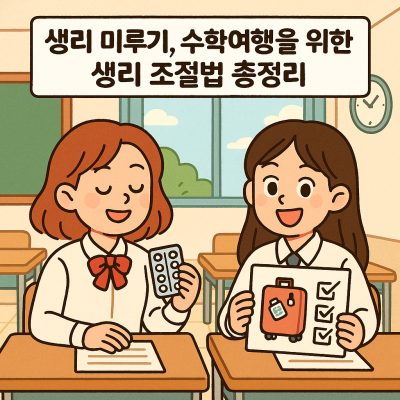 수학여행을 위해 생리 미루기 방법을 설명하는 건강 정보 썸네일