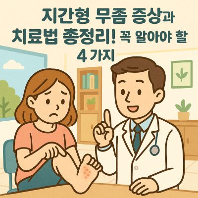 지간형 무좀 증상과 치료법 총정리! 꼭 알아야 할 4가지 1 지간형 무좀으로 발가락 사이에 각질과 가려움이 생긴 증상을 보여주는 건강 이미지