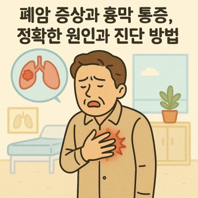 폐암 증상과 흉막 통증, 정확한 원인과 진단 방법 1 폐암 증상으로 인한 흉막 통증을 호소하며 병원 검진을 받는 중년 남성