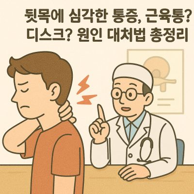 뒷목에 심각한 통증의 원인과 디스크 여부를 점검하는 건강 썸네일