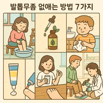 발톱무좀 없애는 방법 7가지: 집에서부터 병원치료까지 1 발톱무좀 없애는 방법 7가지를 집에서 하는 관리부터 병원 치료까지 설명한 이미지