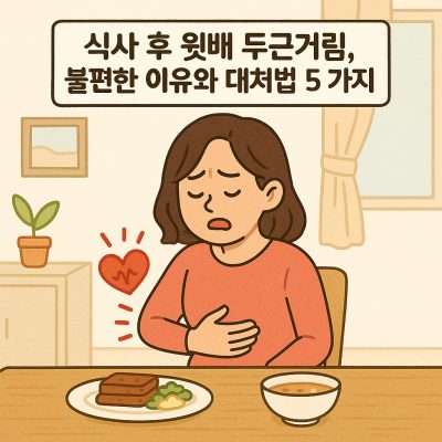 식사 후 윗배 두근거림 증상과 원인을 설명하는 건강 정보 썸네일