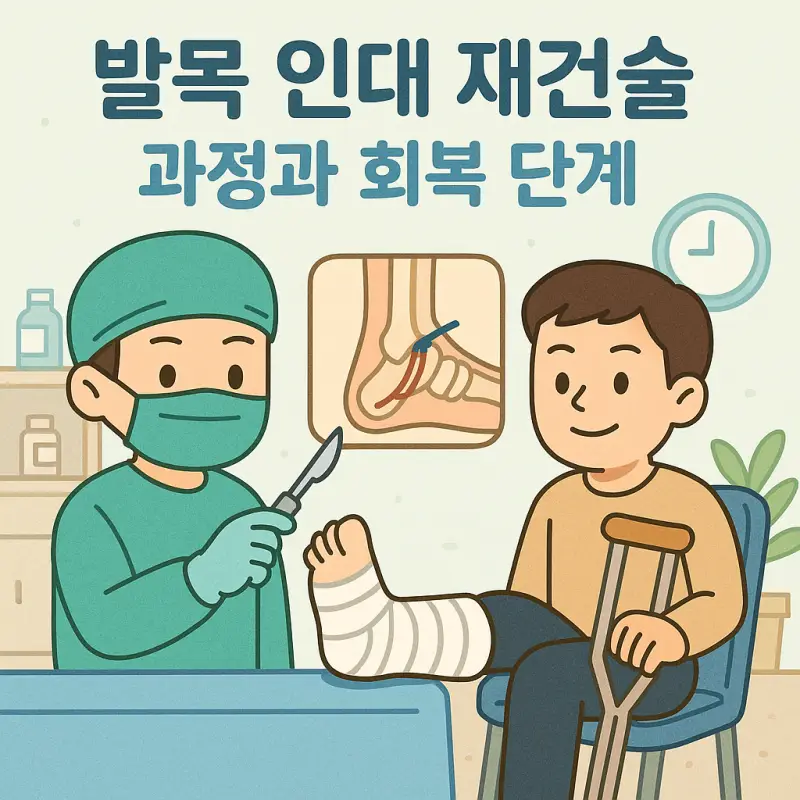 발목 인대 재건술 과정과 회복 단계를 설명하는 의료 수술 가이드 썸네일