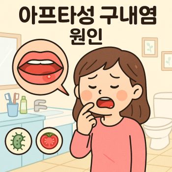 아프타성 구내염 원인을 설명하는 구강 건강 정보 썸네일 이미지