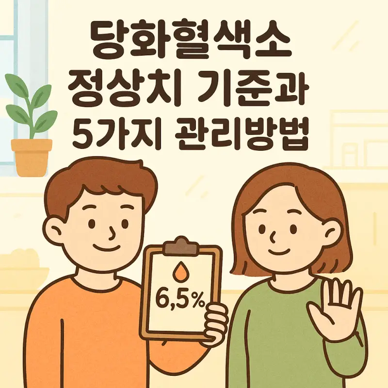 당화혈색소 정상치 기준과 5가지 관리방법을 설명하는 건강 정보 썸네일