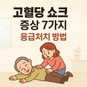 고혈당 쇼크 증상 7가지와 응급처치 방법을 설명하는 의료 정보 썸네일