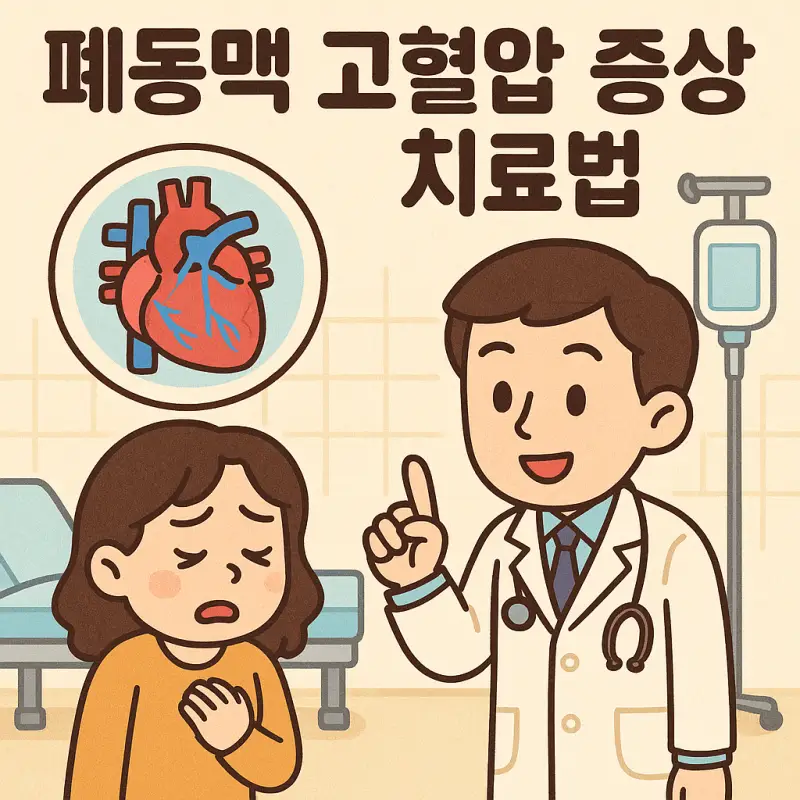 폐동맥 고혈압 증상과 치료법을 설명하는 의료 정보 썸네일