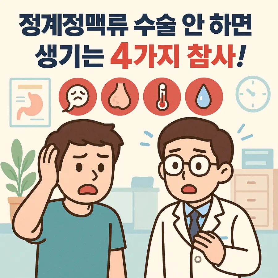 정계정맥류 수술안하면 나타나는 위험성 4가지와 대처방법 1 정계정맥류 수술안하면 발생할 수 있는 4가지 위험성과 대처방법을 설명하는 의료 정보 썸네일
