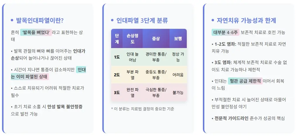 발목인대파열의 이해와 자연치유 가능성 정리