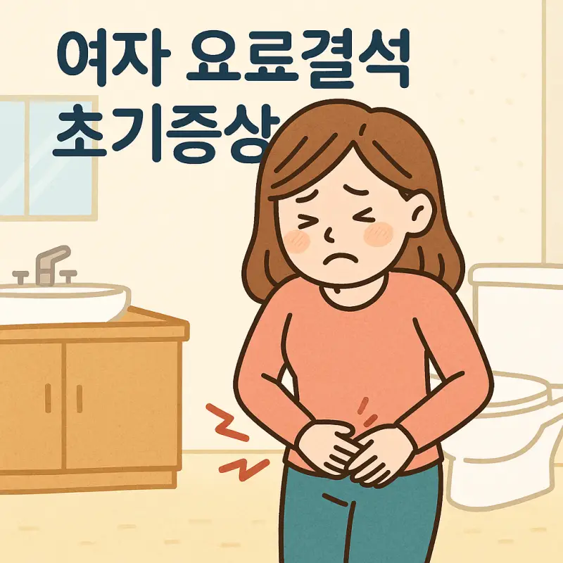 여자 요로결석 초기증상을 설명하는 의료 정보 썸네일 이미지