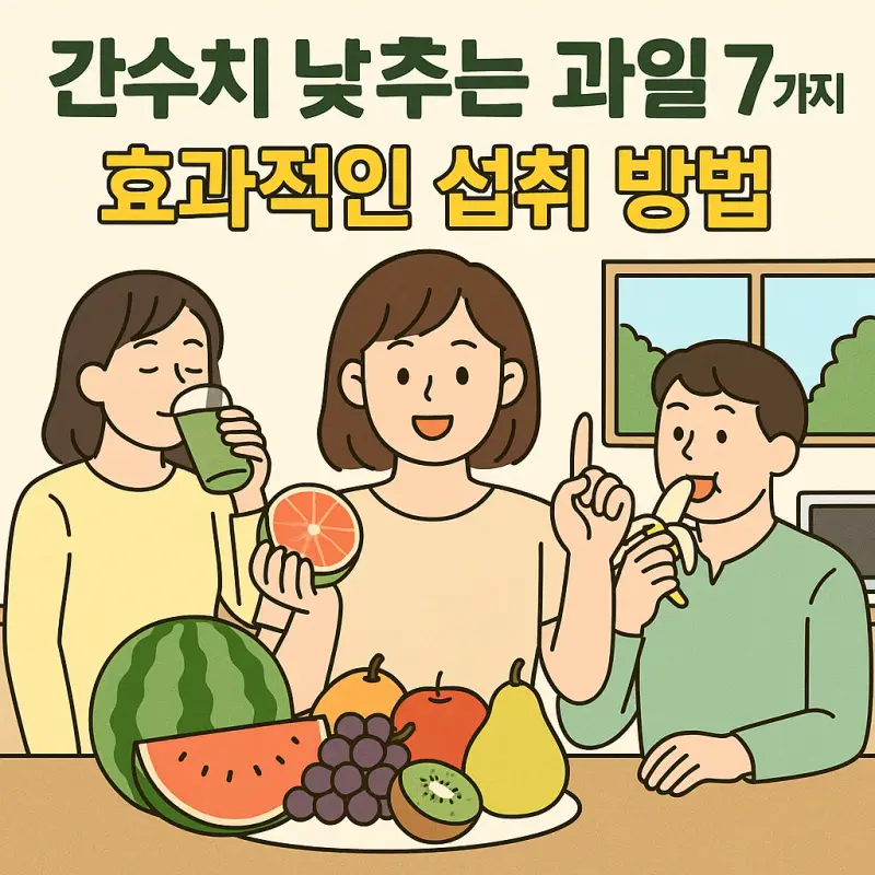 간수치 낮추는 과일 7가지와 효과적인 섭취 방법을 소개하는 건강 정보 썸네일