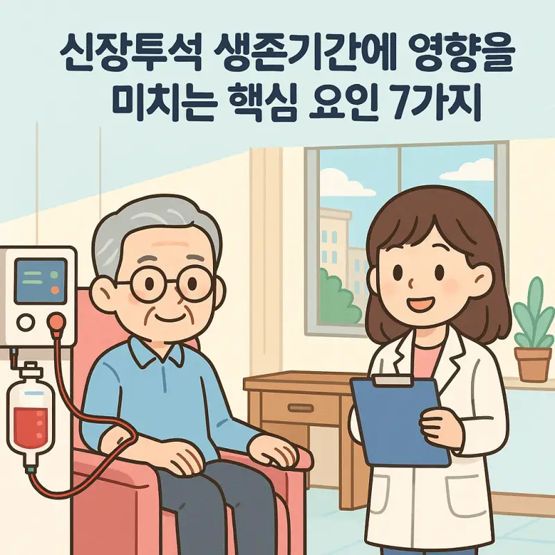 신장투석 생존기간에 영향을 미치는 핵심 요인 7가지를 설명하는 의료 정보 썸네일