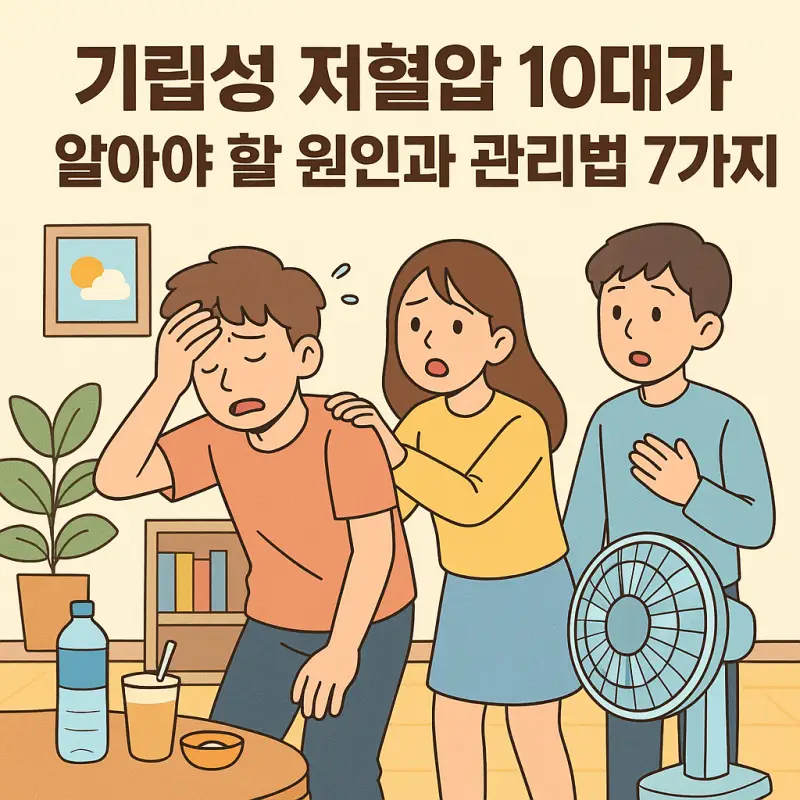 기립성 저혈압 10대가 알아야 할 원인과 관리법 7가지 1 기립성 저혈압 10대 청소년이 갑자기 일어설 때 어지러움을 느끼는 증상을 설명하는 건강 정보 썸네일