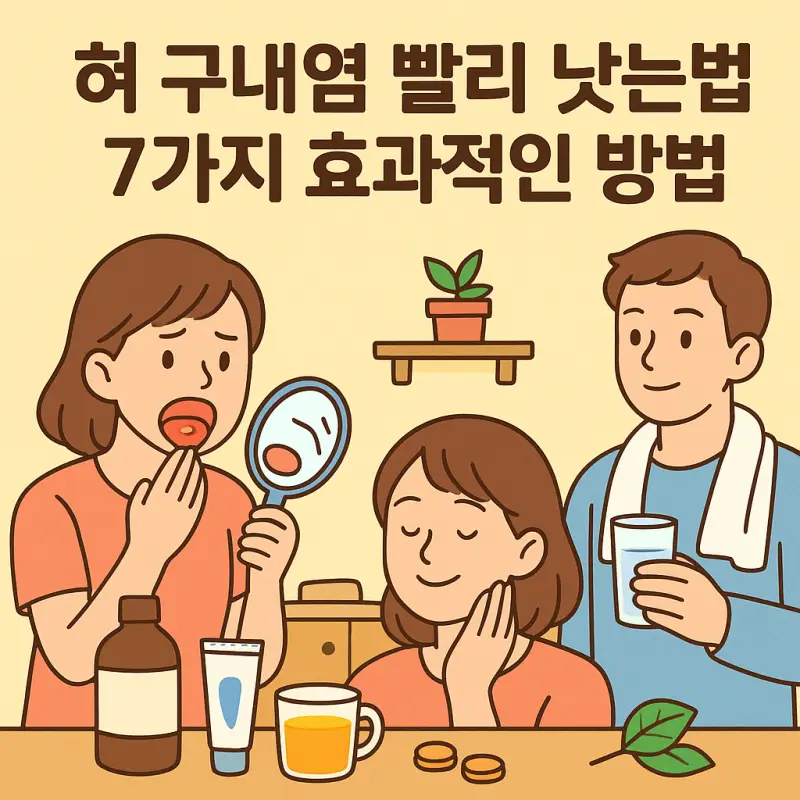 혀 구내염 빨리 낫는법 7가지를 설명하는 건강 정보 썸네일