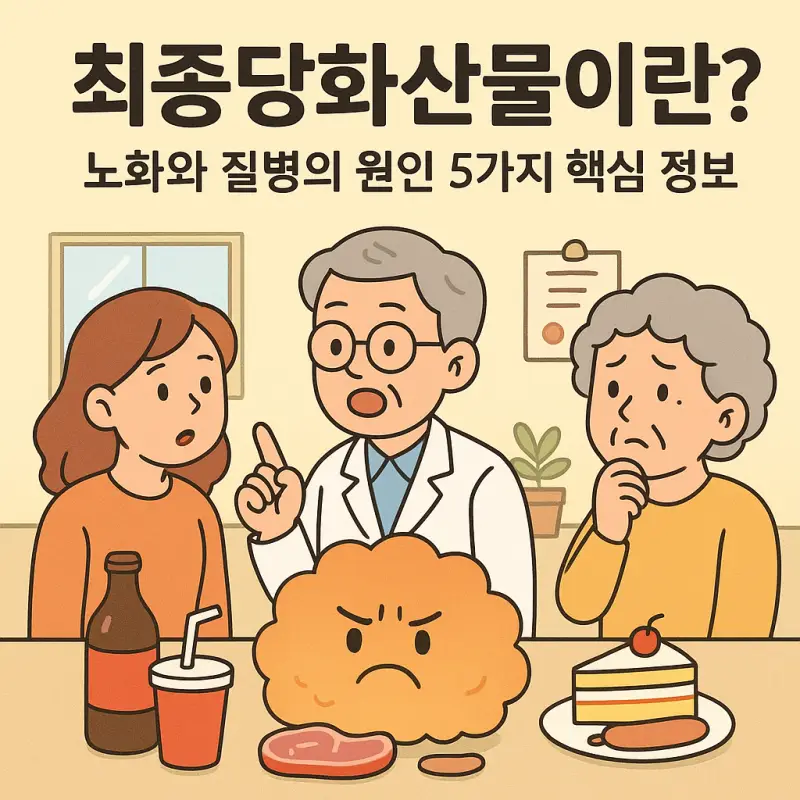 최종당화산물이란? 노화와 질병의 원인 5가지 핵심 정보 1 최종당화산물의 정의와 노화 및 질병 유발 원인을 설명하는 건강 정보 썸네일