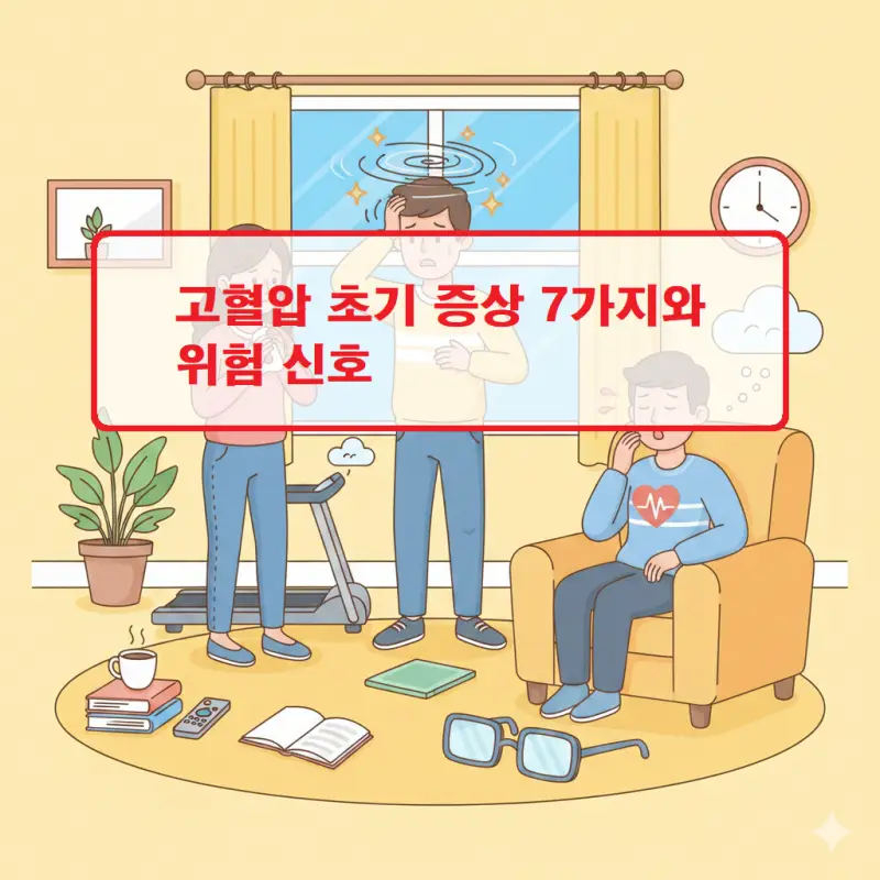 고혈압 초기 증상 7가지와 위험 신호 1 고혈압 초기 증상 7가지를 설명하는 건강 정보 썸네일