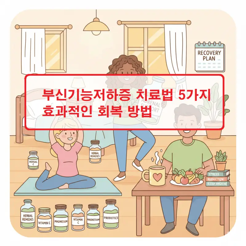 부신기능저하증 치료법 5가지를 소개하는 의료 건강 정보 썸네일