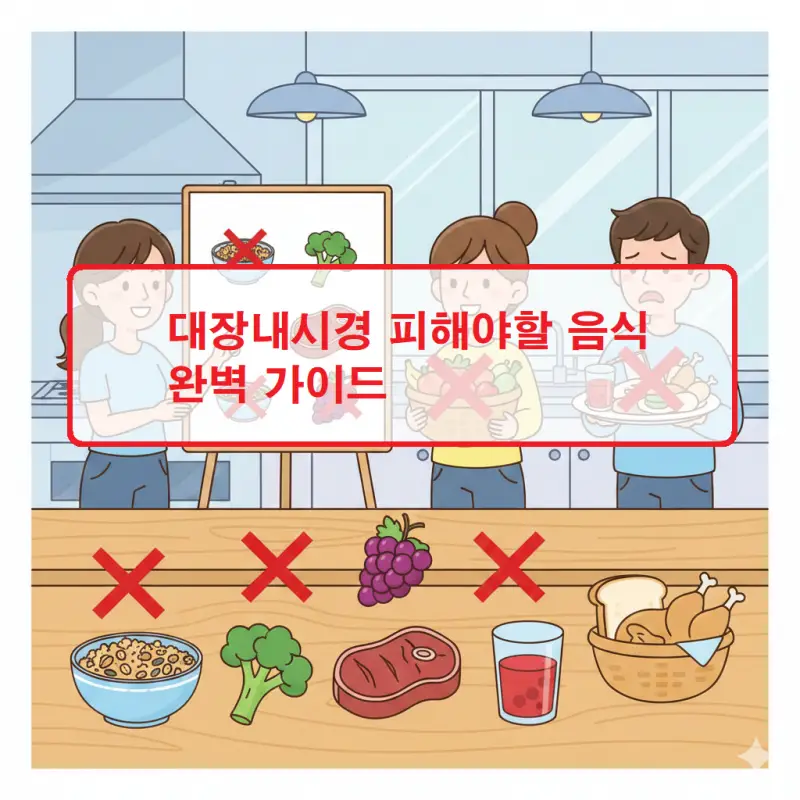 대장내시경 피해야할 음식을 정리한 건강 정보 썸네일 이미지