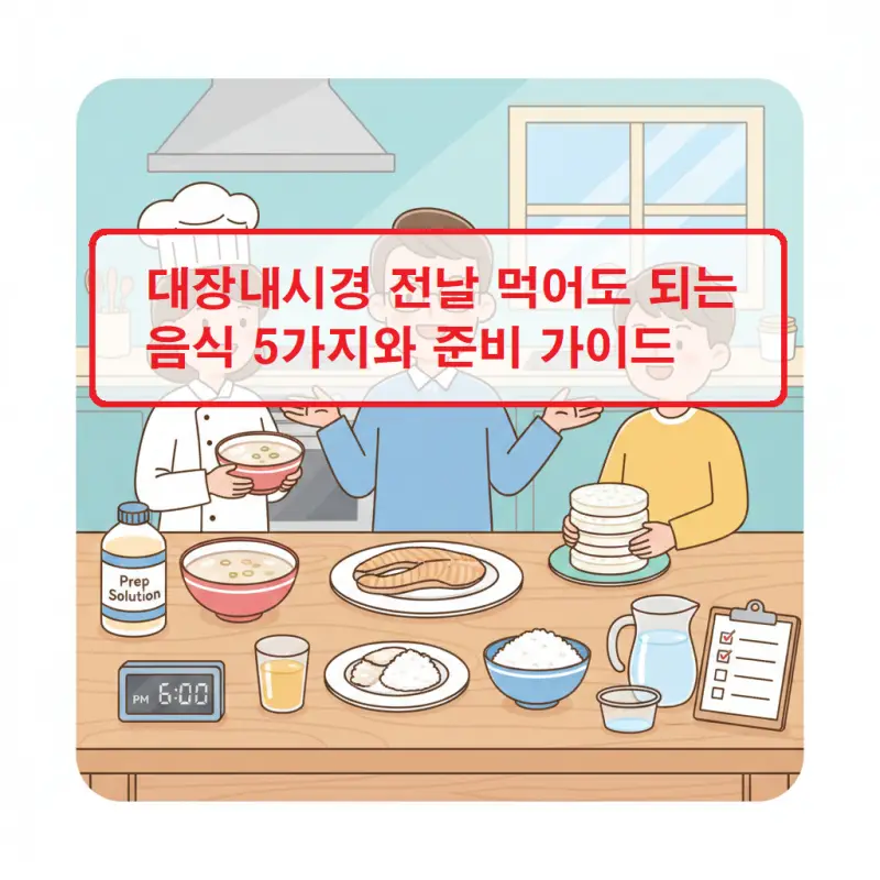 대장내시경 전날 먹어도 되는 음식 5가지를 안내하는 건강 정보 썸네일