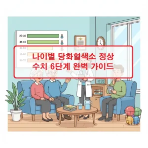 나이별 당화혈색소 정상 수치 기준을 보여주는 건강 정보 차트