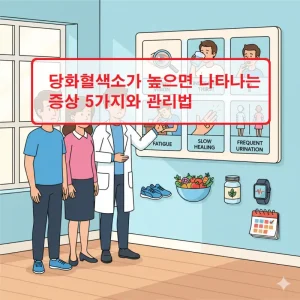 당화혈색소가 높으면 나타나는 증상과 관리법을 설명하는 건강 정보 썸네일