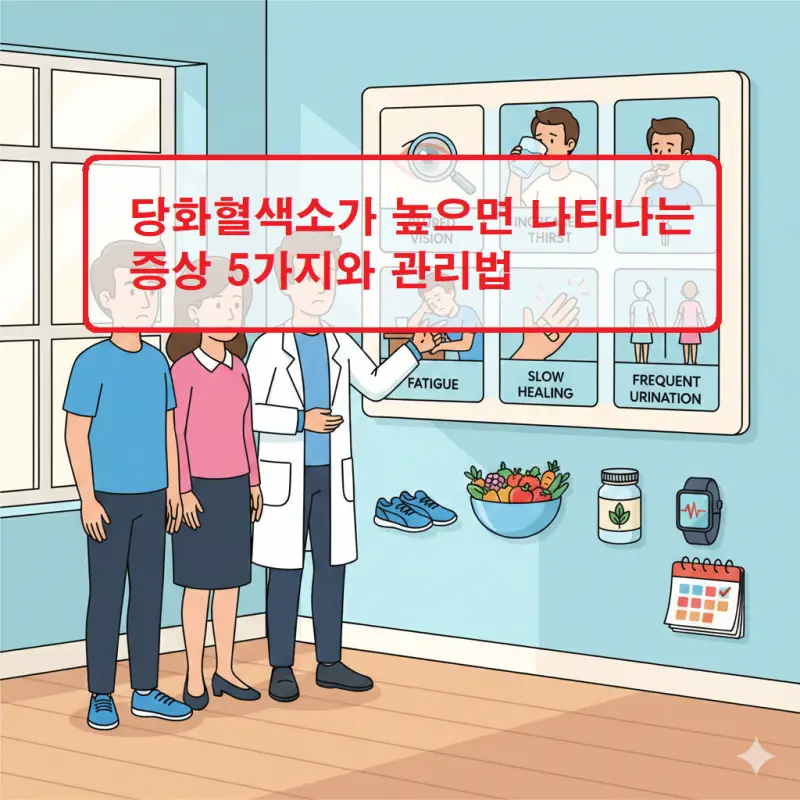 당화혈색소가 높으면 나타나는 증상 5가지와 관리법 1 당화혈색소가 높으면 나타나는 증상과 관리법을 설명하는 건강 정보 썸네일