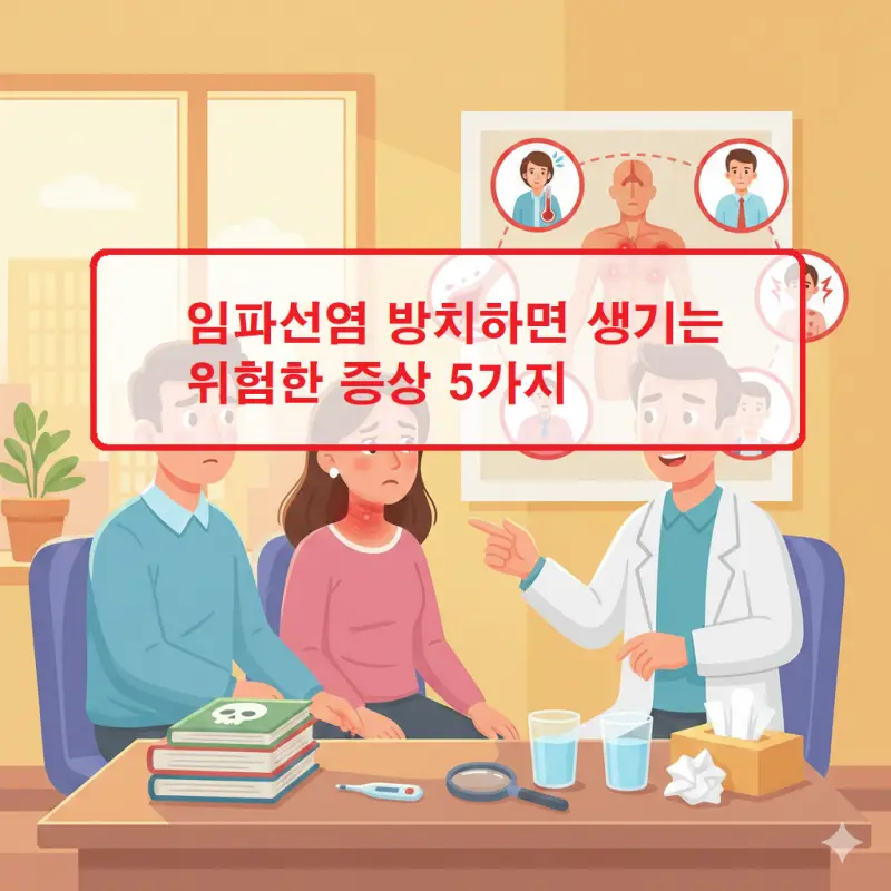 임파선염 방치 시 발생할 수 있는 위험한 합병증과 증상을 경고하는 건강 정보 썸네일