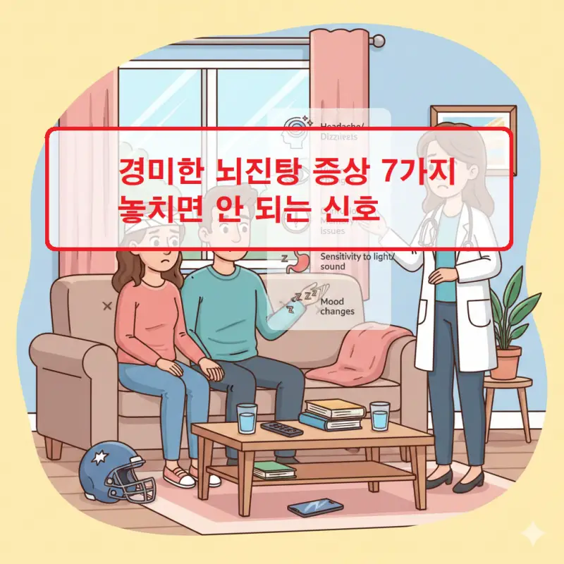 경미한 뇌진탕 증상 7가지 놓치면 안 되는 신호 1 경미한 뇌진탕 증상 7가지를 설명하는 의료 건강 정보 썸네일