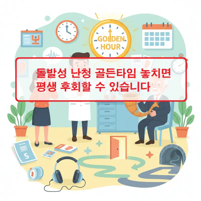 돌발성 난청 골든타임의 중요성과 조기 치료의 필요성을 강조하는 건강 정보 썸네일