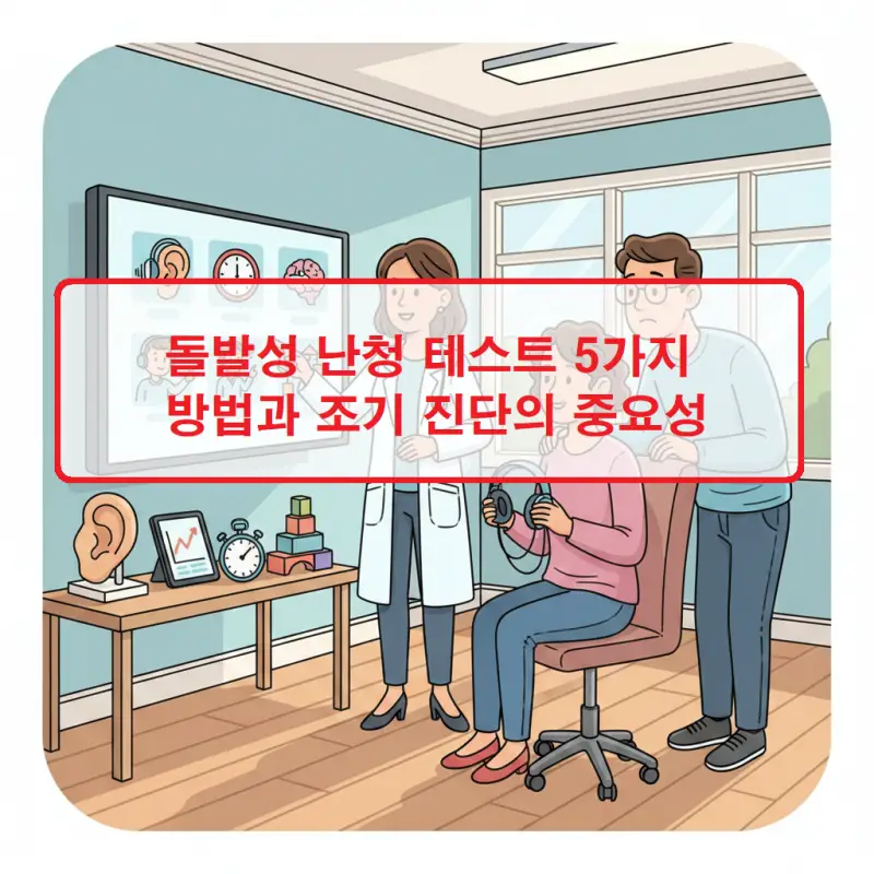 돌발성 난청 테스트 방법 5가지와 조기 진단의 필요성을 설명하는 청력 건강 썸네일
