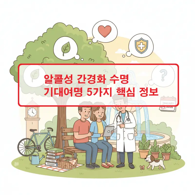 알콜성 간경화 수명과 기대여명에 관한 5가지 핵심 정보를 설명하는 건강 썸네일