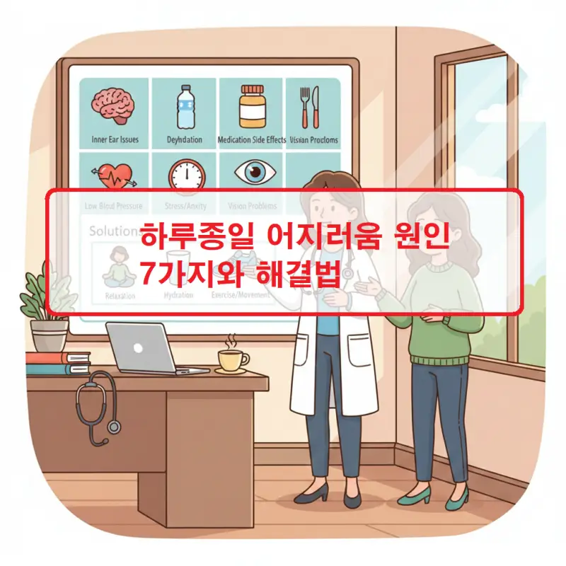 하루종일 어지러움을 느끼는 원인 7가지와 해결 방법을 안내하는 건강 정보 썸네일