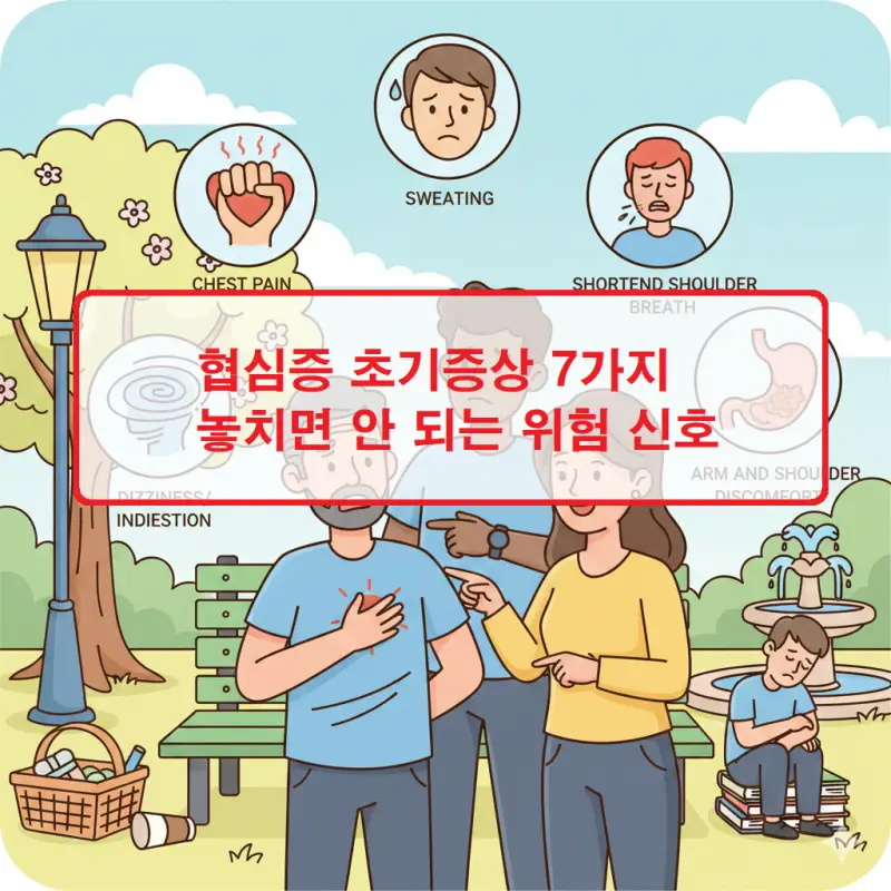 협심증 초기증상 7가지를 설명하는 심장 건강 정보 썸네일