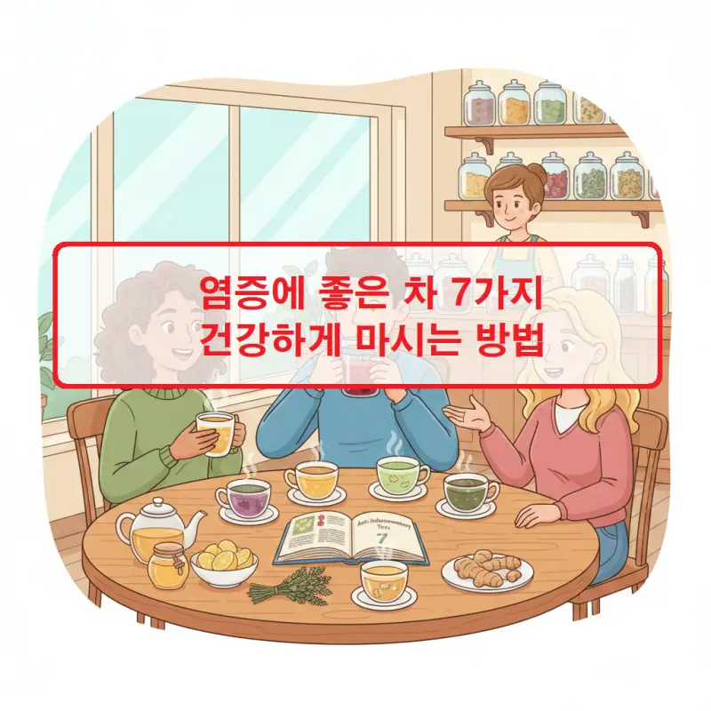 염증에 좋은 차 7가지와 건강하게 마시는 방법을 소개하는 건강 음료 정보 썸네일