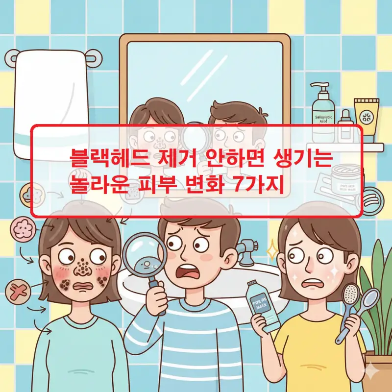 블랙헤드 제거 안하면 생기는 피부 문제를 보여주는 스킨케어 가이드 썸네일