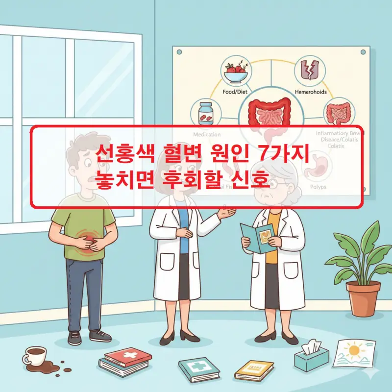 선홍색 혈변 원인 7가지를 설명하는 건강 정보 썸네일