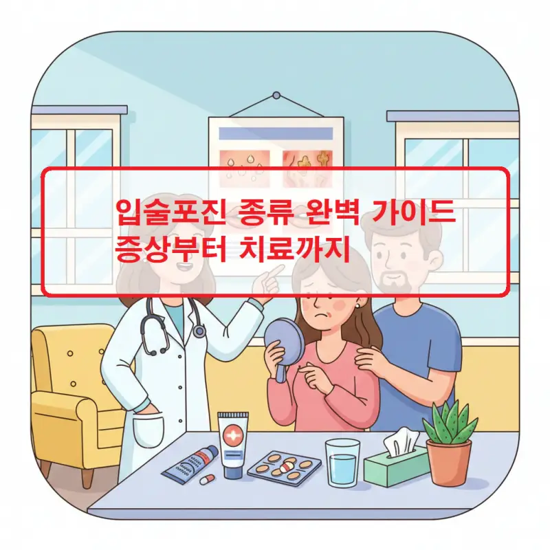 입술포진 종류별 증상과 치료법을 설명하는 의료 정보 썸네일