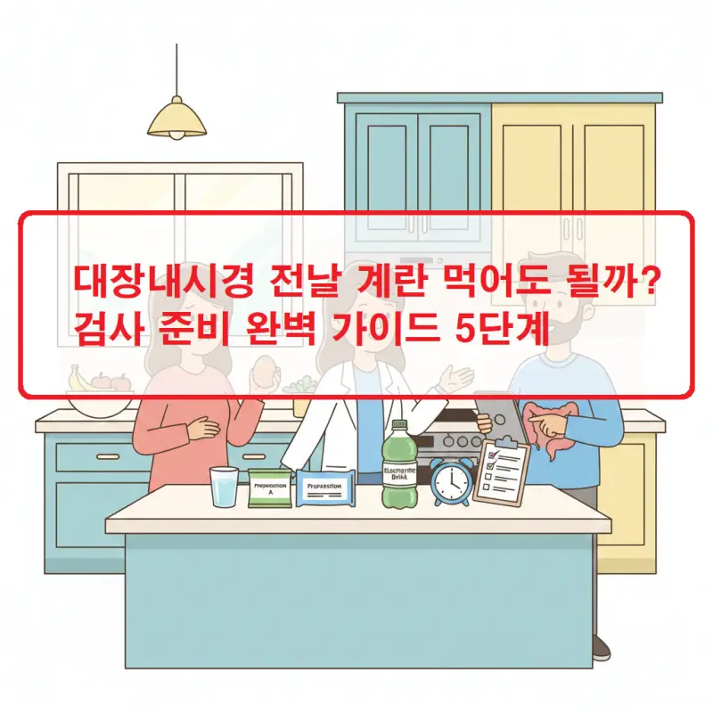 대장내시경 전날 계란 먹어도 될까? 검사 준비 완벽 가이드 5단계 1 대장내시경 전날 계란 섭취 가능 여부를 설명하는 검사 준비 정보 썸네일