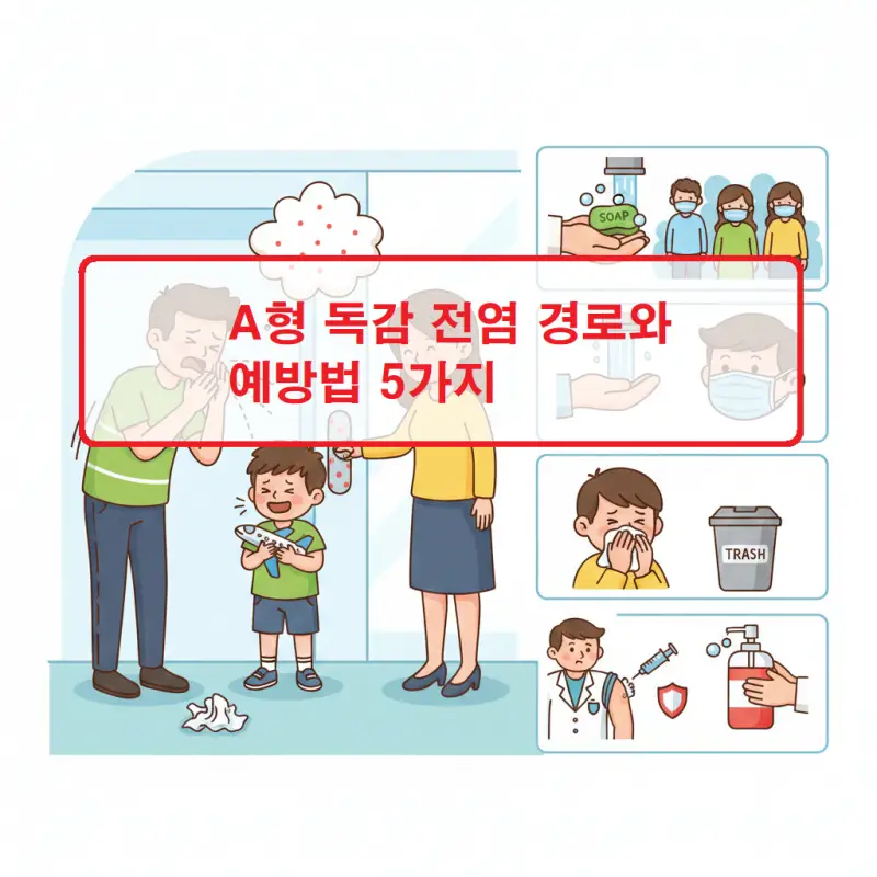 A형 독감 전염 경로와 예방 방법을 설명하는 건강 정보 썸네일