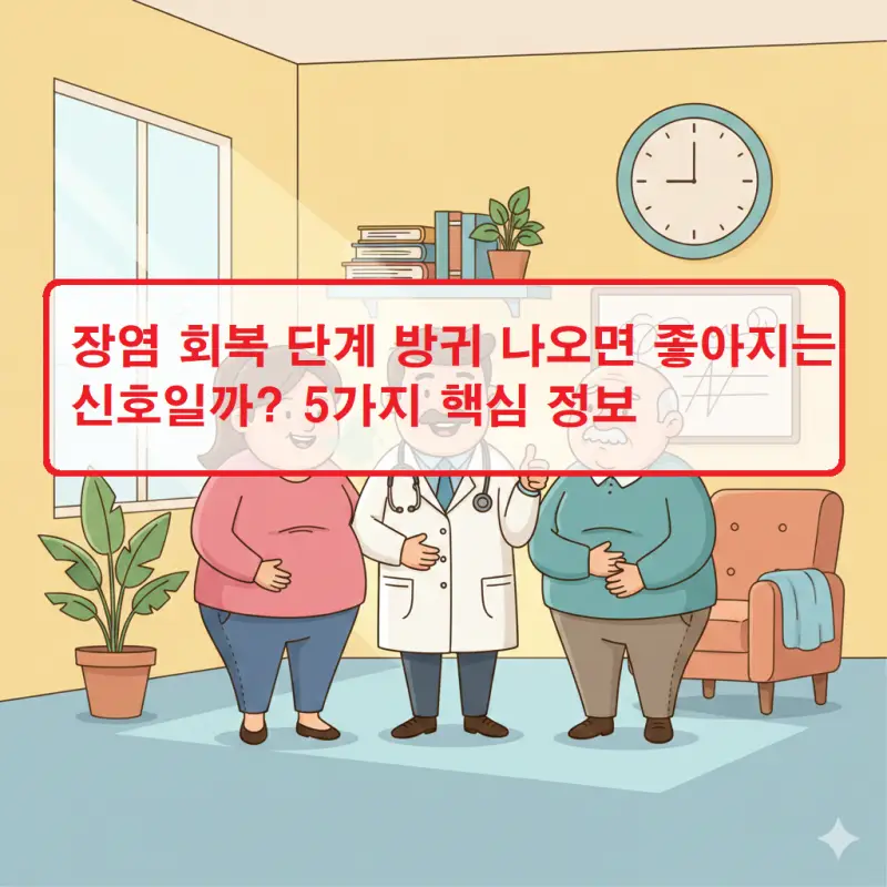 장염 회복 단계 방귀와 관련된 증상을 설명하는 건강 정보 썸네일