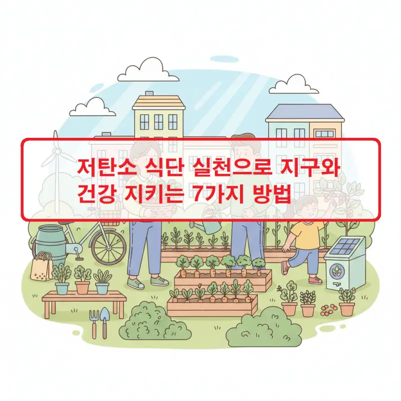 저탄소 식단 실천으로 환경 보호와 건강을 동시에 지키는 방법을 소개하는 썸네일