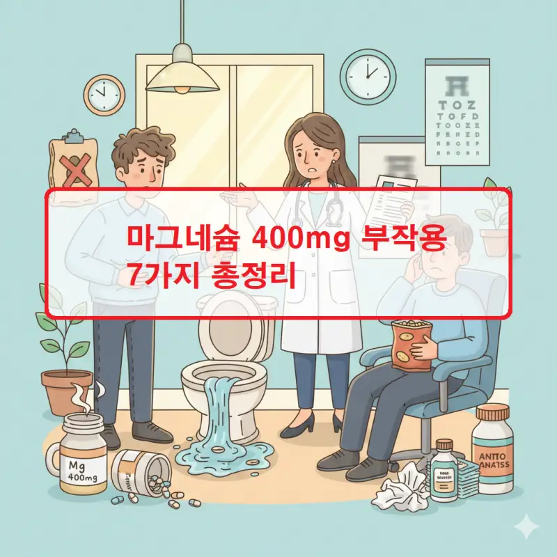 마그네슘 400mg 부작용과 과다 복용 시 주의사항을 정리한 건강 정보 썸네일