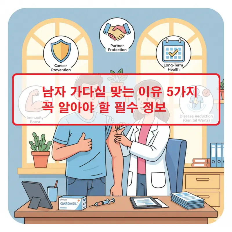 남자 가다실 맞는 이유를 설명하는 HPV 백신 접종 안내 건강 정보 썸네일