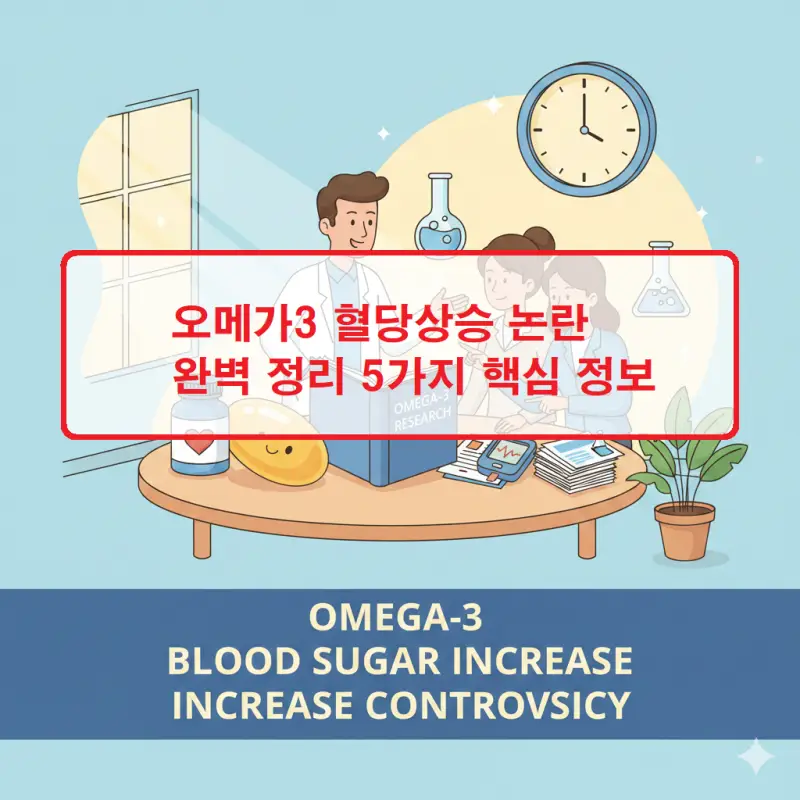 오메가3 혈당상승 논란과 관련된 5가지 핵심 정보를 정리한 건강 정보 썸네일