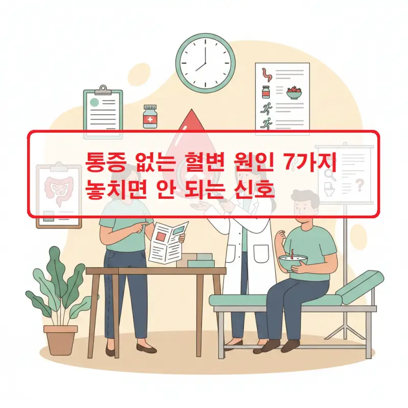 통증 없는 혈변의 주요 원인 7가지를 설명하는 건강 정보 썸네일