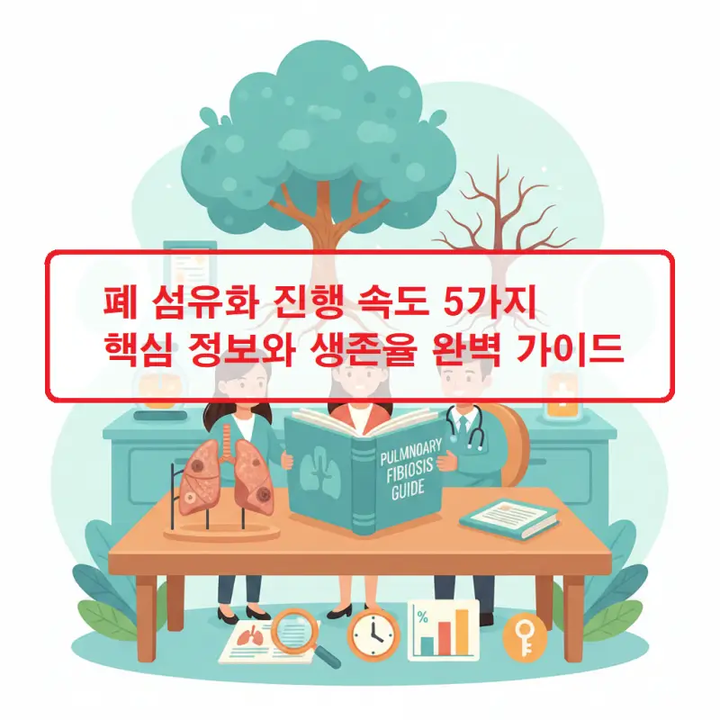 폐 섬유화 진행 속도와 생존율 정보를 설명하는 건강 정보 썸네일