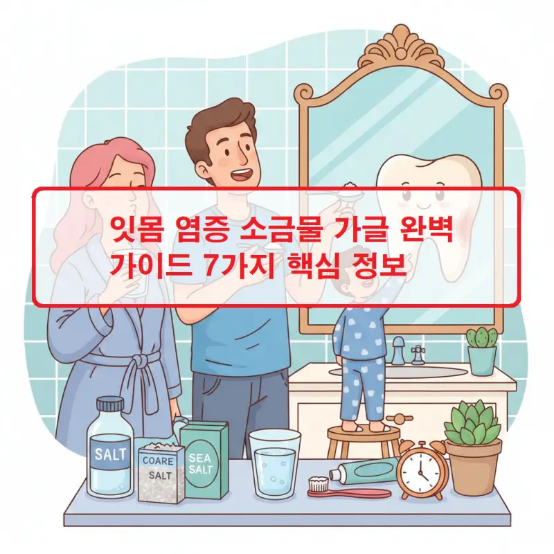 잇몸 염증 소금물 가글 방법을 설명하는 구강 건강 정보 썸네일