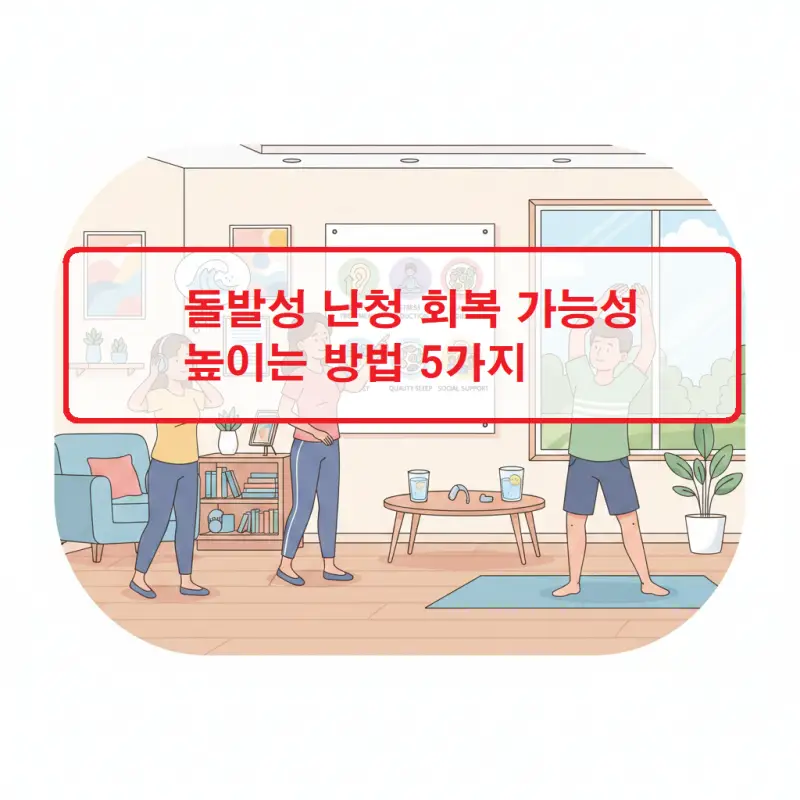 돌발성 난청 회복 가능성을 높이는 방법 5가지를 소개하는 청력 건강 썸네일